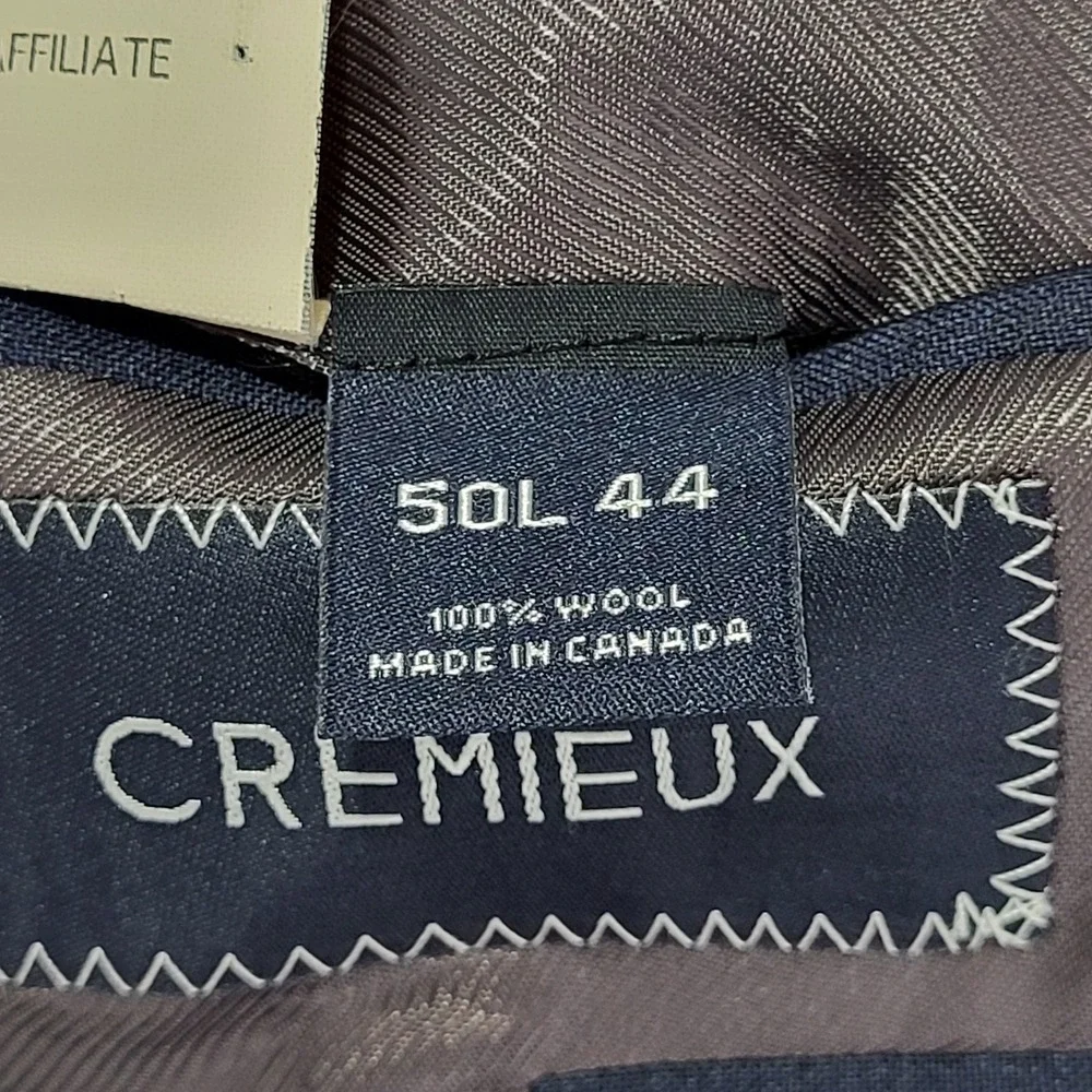 Cremieux loro piana blazer mens 44L- 50 Blue button front 100% wool Canada